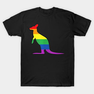 Kangaroo Pride Rainbow Flag Australian Lgbt Pride Month T-Shirt